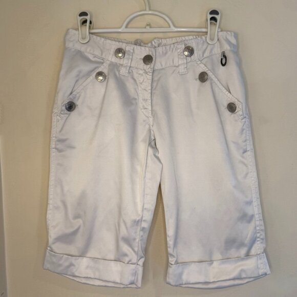 White Satin Y2K capri pants - Picture 1 of 5
